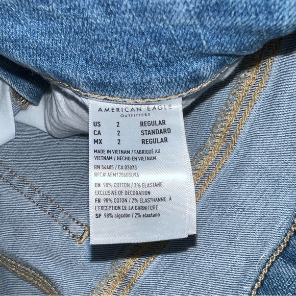 NWT AE Curvy Hi-Rise Denim Mini Skirt - Picture 7 of 9